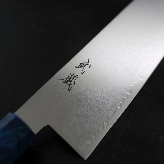 Bunka VG-10 Damascus Blue Birch Handle 180mm (7”)