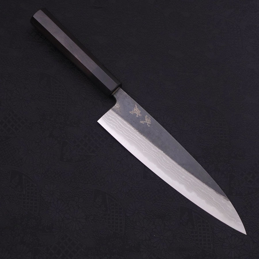 牛刀 青紙2号 黒打 ダマスカス 黒檀水牛柄 210mm – MUSASHI