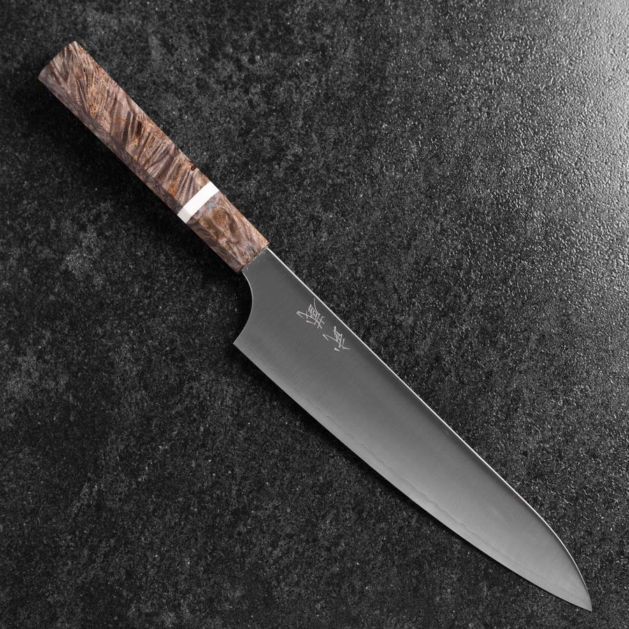 Gyuto Blue Super Polished Maple Handle 210mm – MUSASHI