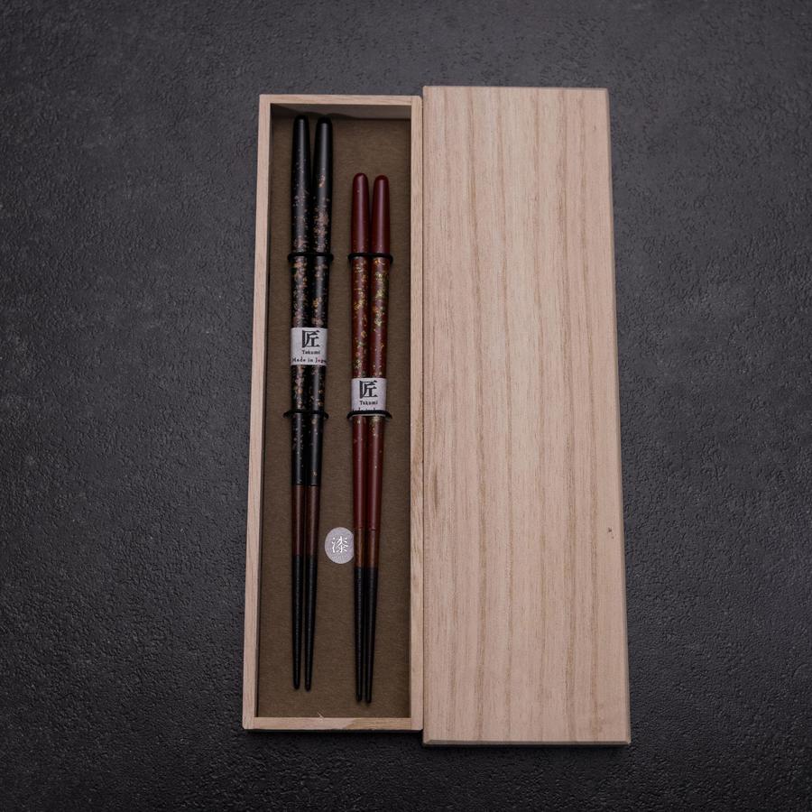 Urushi Gasumi Lacquered Wooden Chopsticks Set 210mm Red and 230mm