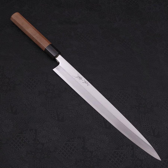 柳刃 青紙2號鋼 霞 胡桃木柄 300mm