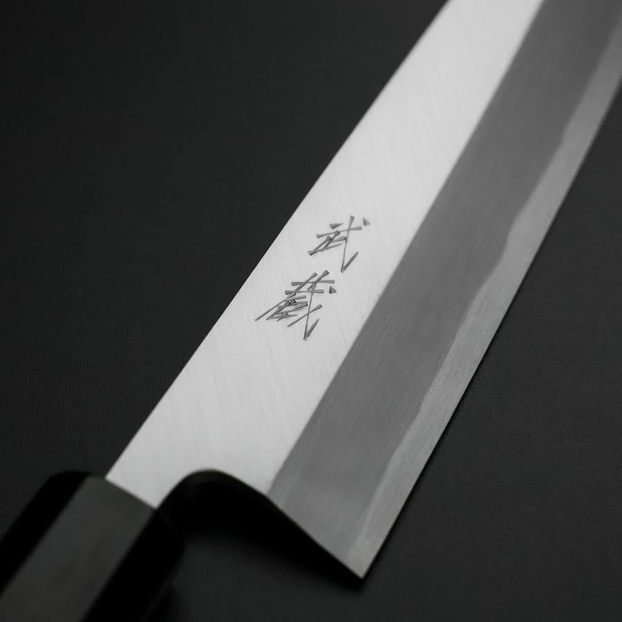 出刃 青鋼一号 本霞仕上げ 水牛朴柄 165mm – MUSASHI