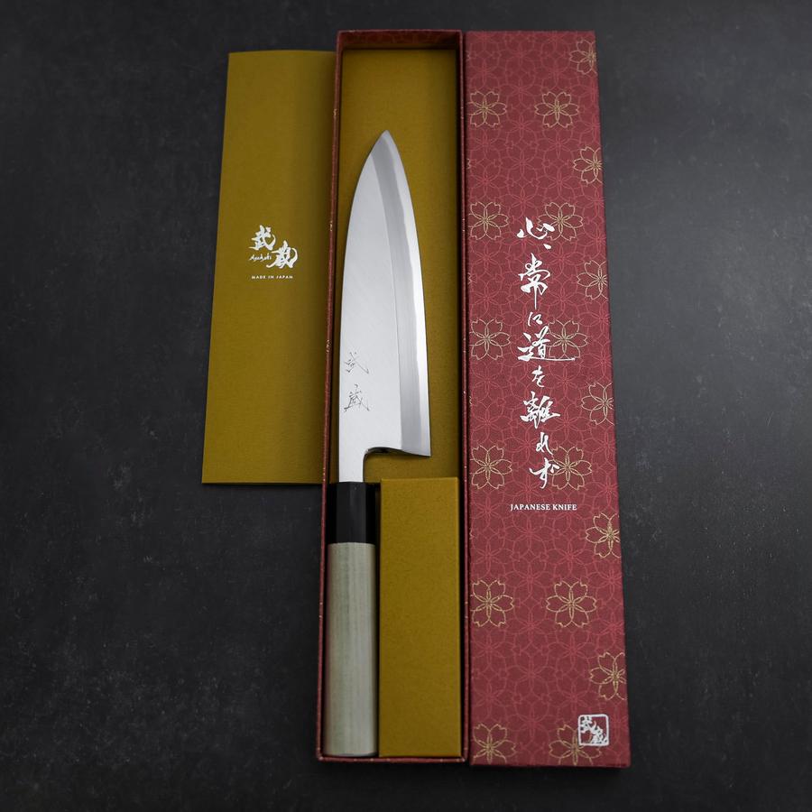 出刃 白紙2号 霞 水牛朴木柄 180mm – MUSASHI