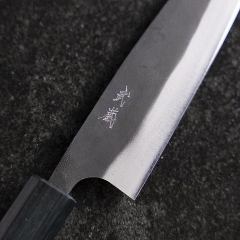 Ajikiri Blue Steel #1 Kurouchi Dark Blue Urushi Handle 145mm-[Musashi]-[Japanese-Kitchen-Knives]