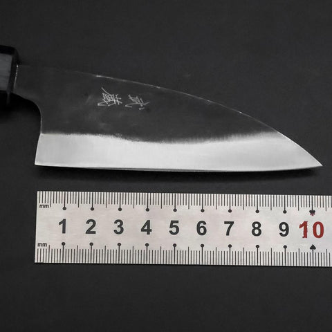 Ajikiri Blue Steel #2 Kurouchi Blue Urushi Handle 105mm-[Musashi]-[Japanese-Kitchen-Knives]