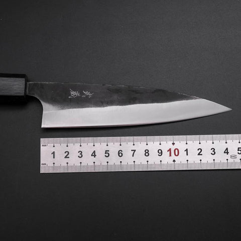 Ajikiri Blue Steel #2 Kurouchi Dark Blue Urushi Handle 145mm (5.7”)-[Musashi]-[Japanese-Kitchen-Knives]