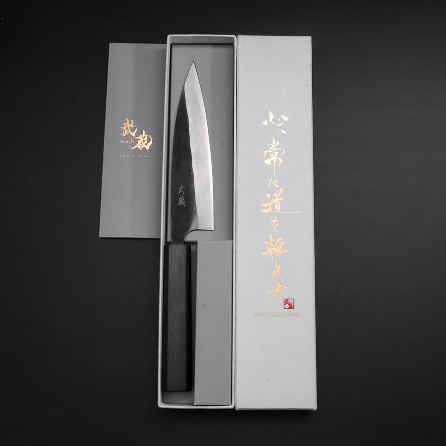 Ajikiri Blue Steel #2 Kurouchi Dark Blue Urushi Handle 145mm – MUSASHI