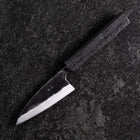 Ajikiri White Steel #2 Kurouchi Black Ishime Urushi Handle 105mm (4.1”)-[Musashi]-[Japanese-Kitchen-Knives]