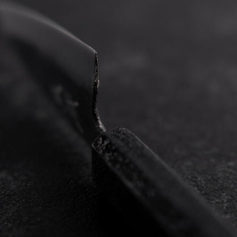 Ajikiri White Steel #2 Kurouchi Black Ishime Urushi Handle 105mm-[Musashi]-[Japanese-Kitchen-Knives]