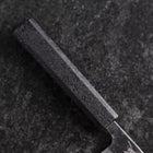 Ajikiri White Steel #2 Kurouchi Black Ishime Urushi Handle 105mm-[Musashi]-[Japanese-Kitchen-Knives]