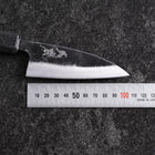 Ajikiri White Steel #2 Kurouchi Black Ishime Urushi Handle 105mm-[Musashi]-[Japanese-Kitchen-Knives]