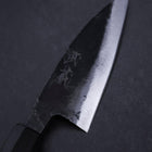 Ajikiri White Steel #2 Kurouchi Buffalo Magnolia Handle 105mm (4.1”)-[Musashi]-[Japanese-Kitchen-Knives]