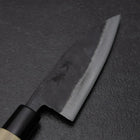 Ajikiri White Steel #2 Kurouchi Buffalo Magnolia Round Handle 105mm-[Musashi]-[Japanese-Kitchen-Knives]