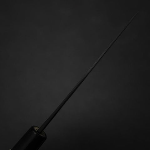 Ajikiri White Steel #2 Kurouchi Buffalo Magnolia Round Handle 105mm-[Musashi]-[Japanese-Kitchen-Knives]