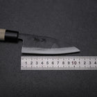 Ajikiri White Steel #2 Kurouchi Buffalo Magnolia Round Handle 105mm-[Musashi]-[Japanese-Kitchen-Knives]