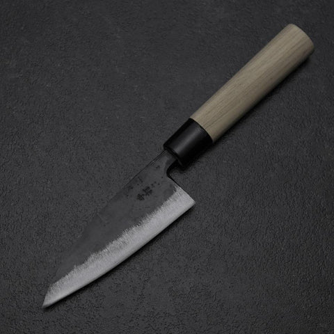 Ajikiri White Steel #2 Kurouchi Magnolia Round Handle 105mm (4.1”)-[Musashi]-[Japanese-Kitchen-Knives]