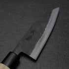 Ajikiri White Steel #2 Kurouchi Magnolia Round Handle 105mm (4.1”)-[Musashi]-[Japanese-Kitchen-Knives]