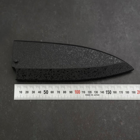 Black-Ishime Saya Sheath for Deba with Pin, 150mm (5.9”)-[Musashi]-[Japanese-Kitchen-Knives]