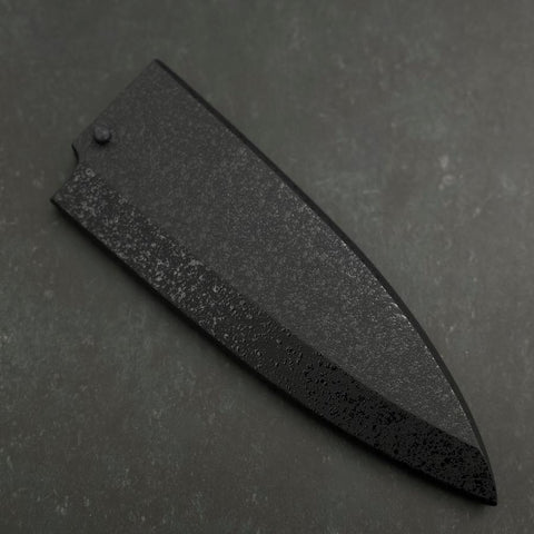 Black-Ishime Saya Sheath for Deba with Pin, 150mm (5.9”)-[Musashi]-[Japanese-Kitchen-Knives]