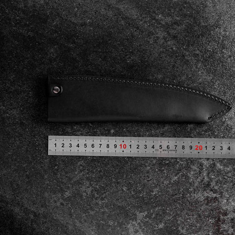 Black Leather Sheath for Gyuto / Kiritsuke Knife 210mm (8.3”)-[Musashi]-[Japanese-Kitchen-Knives]