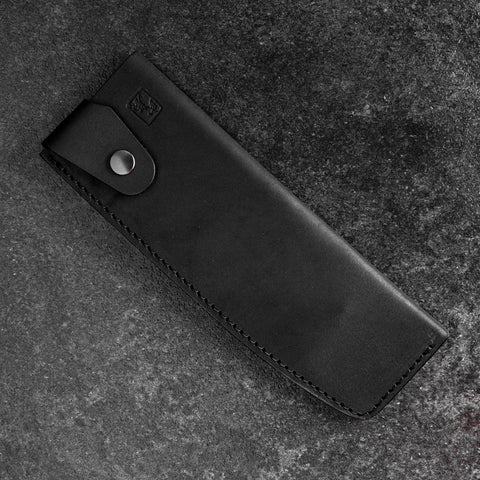 Black Leather Sheath for Nakiri Knife 180mm (7”)-[Musashi]-[Japanese-Kitchen-Knives]