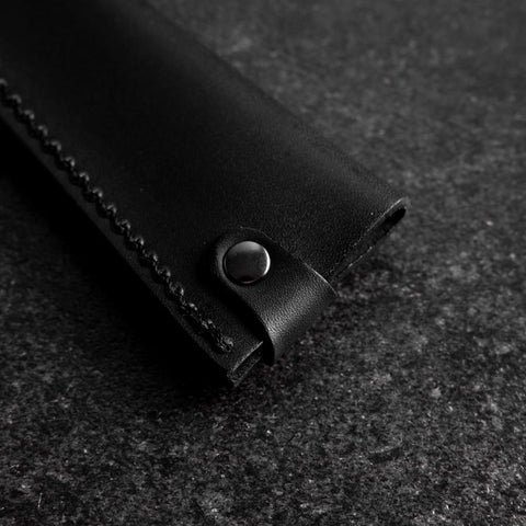 Black Leather Sheath for Petty Knife 150mm (5.9”)-[Musashi]-[Japanese-Kitchen-Knives]