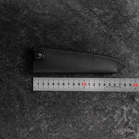 Black Leather Sheath for Petty Knife 150mm (5.9”)-[Musashi]-[Japanese-Kitchen-Knives]