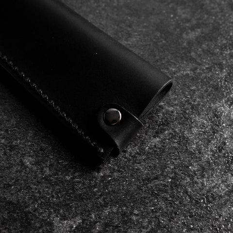 Black Leather Sheath for Sujihiki Knife 270mm (10.6”)-[Musashi]-[Japanese-Kitchen-Knives]