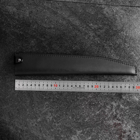 Black Leather Sheath for Sujihiki Knife 270mm (10.6”)-[Musashi]-[Japanese-Kitchen-Knives]