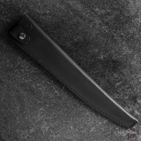 Black Leather Sheath for Sujihiki Knife 270mm (10.6”)-[Musashi]-[Japanese-Kitchen-Knives]