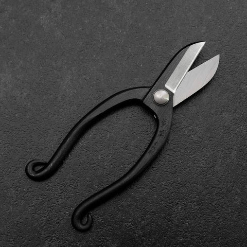 Black Musashi Flower Scissors Blue Steel #2 Undercuts Forged Handmade 165mm-[Musashi]-[Japanese-Kitchen-Knives]
