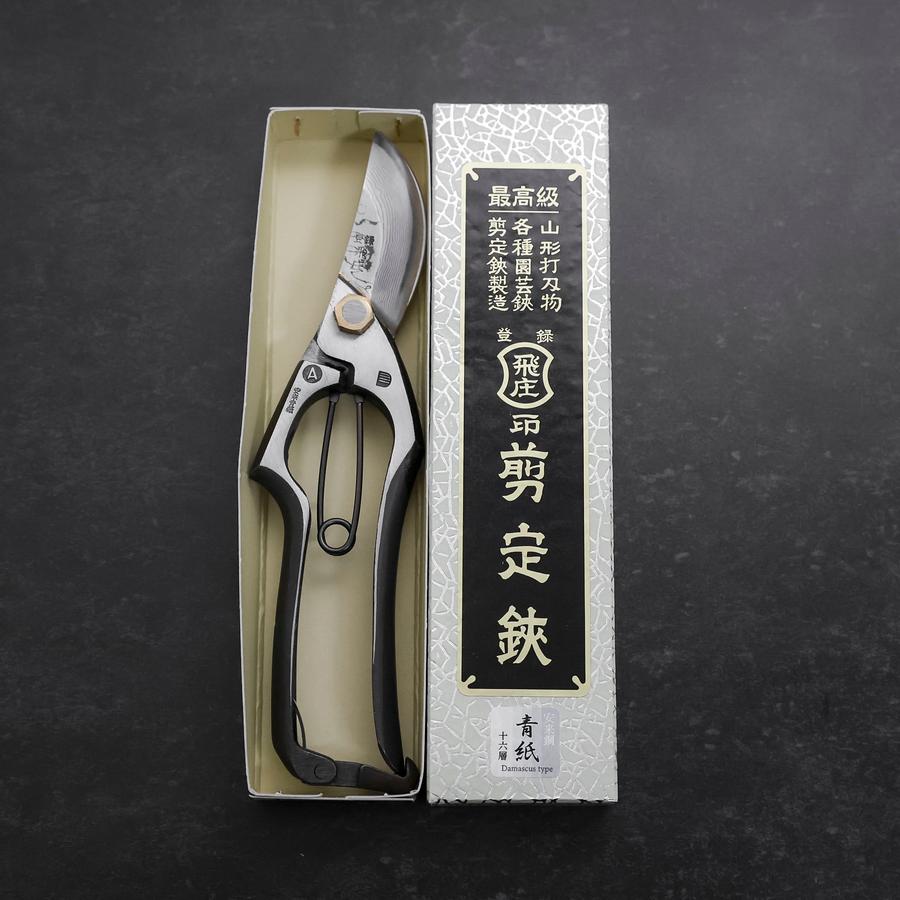 Black Musashi Pruning Shears / Garden Scissors A Type Damascus