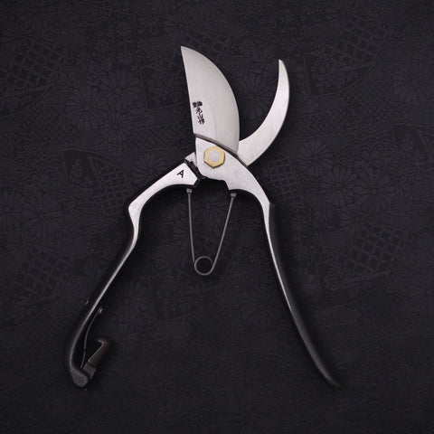 Black Musashi Pruning Shears / Garden Scissors A Type Forged Handmade 225mm (8.8”)-[Musashi]-[Japanese-Kitchen-Knives]