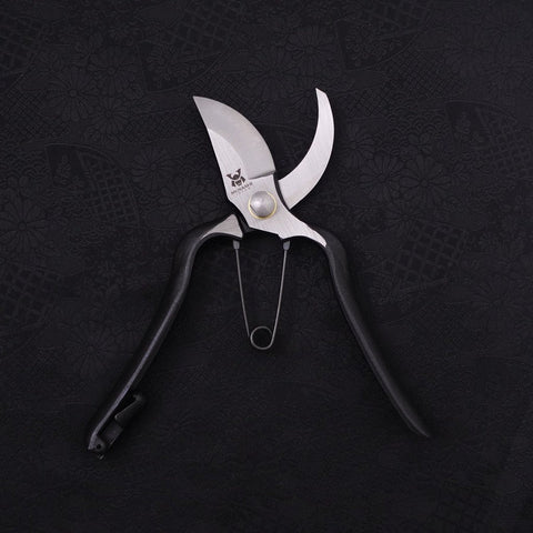Black Musashi Pruning Shears / Garden Scissors B Type Forged Handmade 200mm (7.9”)-[Musashi]-[Japanese-Kitchen-Knives]