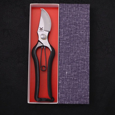 Black Musashi Pruning Shears / Garden Scissors B Type Forged Handmade 200mm (7.9”)-[Musashi]-[Japanese-Kitchen-Knives]