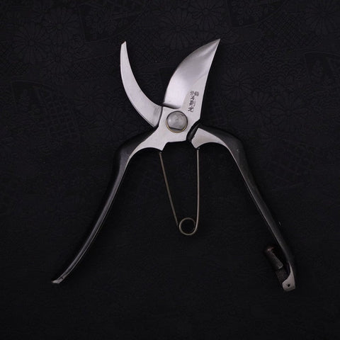Black Musashi Pruning Shears / Garden Scissors Left-hand Forged Handmade 200mm (7.9”)-[Musashi]-[Japanese-Kitchen-Knives]
