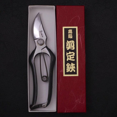 Black Musashi Pruning Shears / Garden Scissors Left-hand Forged Handmade 200mm (7.9”)-[Musashi]-[Japanese-Kitchen-Knives]
