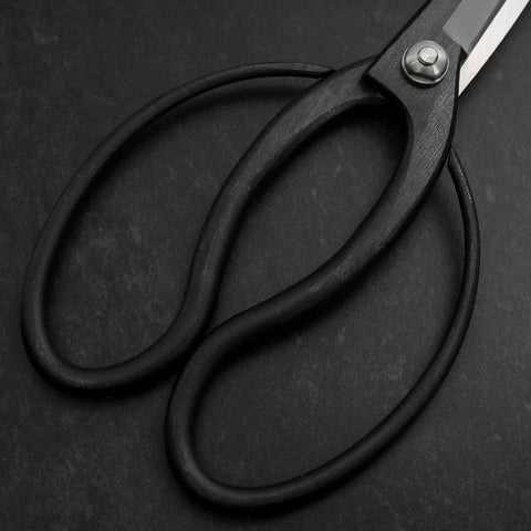 Black Musashi Ueki Pruning Shears / Garden Scissors Round Blue Steel #2 Forged Handmade 200mm (7.9”)-[Musashi]-[Japanese-Kitchen-Knives]