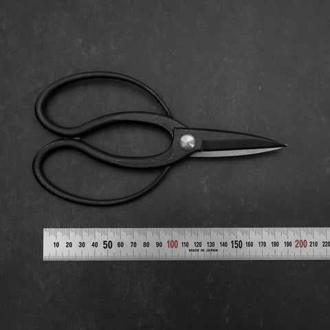 Black Musashi Ueki Pruning Shears / Garden Scissors Round Blue Steel #2 Forged Handmade 200mm (7.9”)-[Musashi]-[Japanese-Kitchen-Knives]