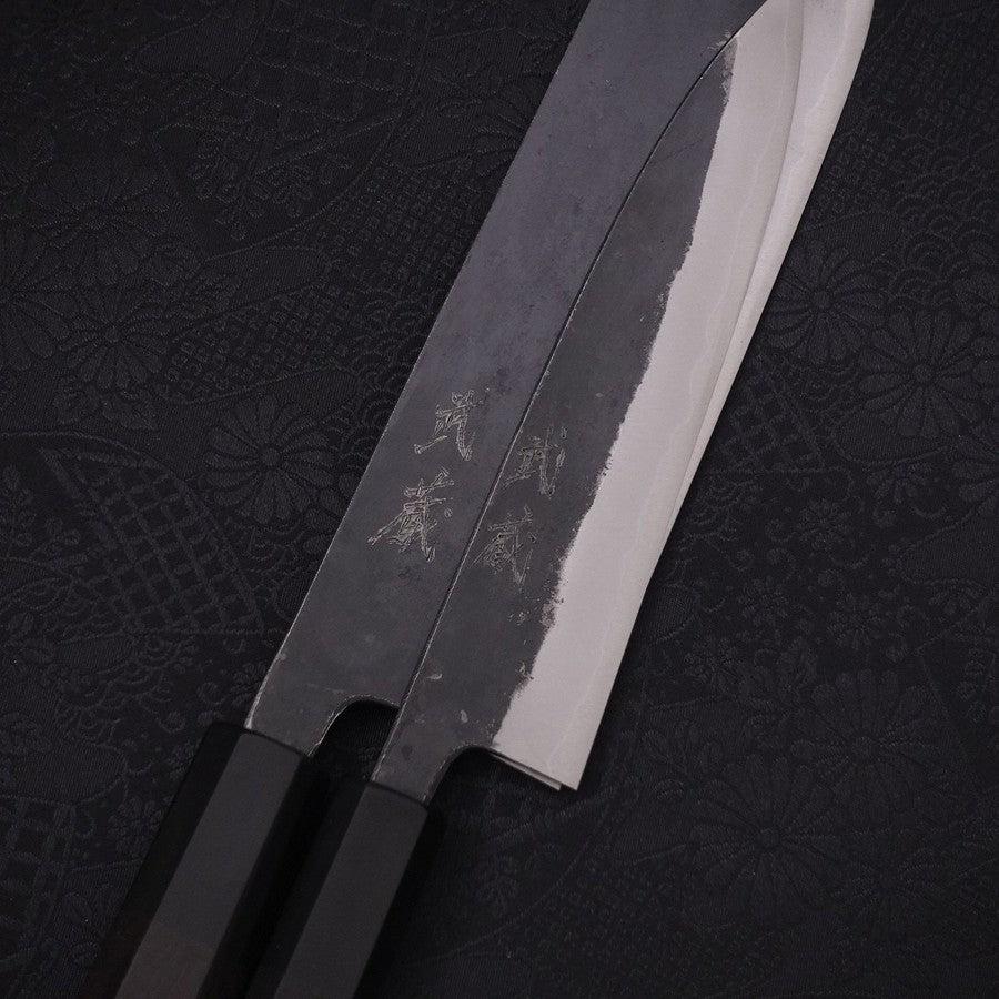 Blue #1 Kurouchi Nakiri/Petty Set Traditional Washi Gift Wrapping-Green-Blue steel #1-Kurouchi-[Musashi]-[Japanese-Kitchen-Knives]