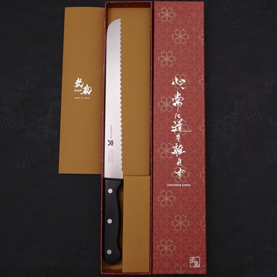 Bread knife Molybdenum Polished Western Handle 250mm-Molybdenum-Polished-Western Handle-[Musashi]-[Japanese-Kitchen-Knives]
