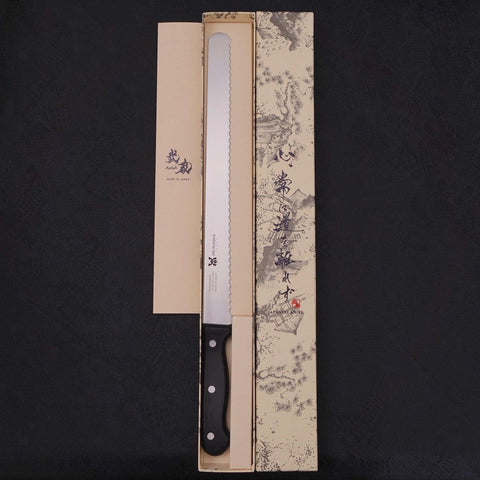 Bread knife Molybdenum Polished Western Handle 300mm (11.8”)-[Musashi]-[Japanese-Kitchen-Knives]