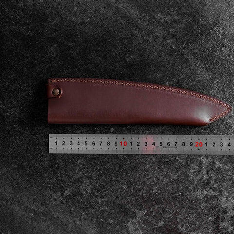 Brown Leather Sheath for Gyuto / Kiritsuke Knife 210mm (8.3”)-[Musashi]-[Japanese-Kitchen-Knives]