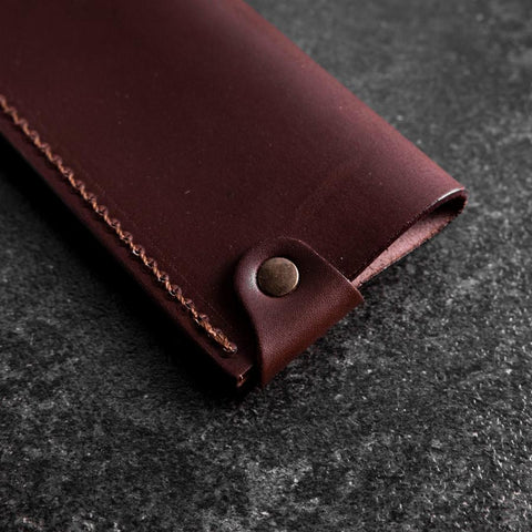 Brown Leather Sheath for Nakiri Knife 180mm (7”)-[Musashi]-[Japanese-Kitchen-Knives]