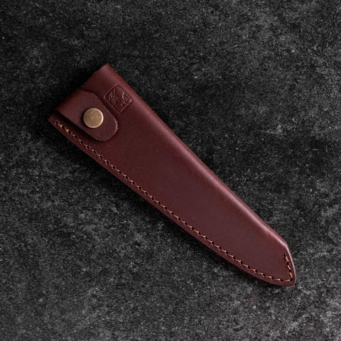 Brown Leather Sheath for Petty Knife 150mm (5.9”)-[Musashi]-[Japanese-Kitchen-Knives]