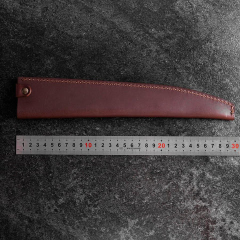 Brown Leather Sheath for Sujihiki Knife 270mm (10.6”)-[Musashi]-[Japanese-Kitchen-Knives]