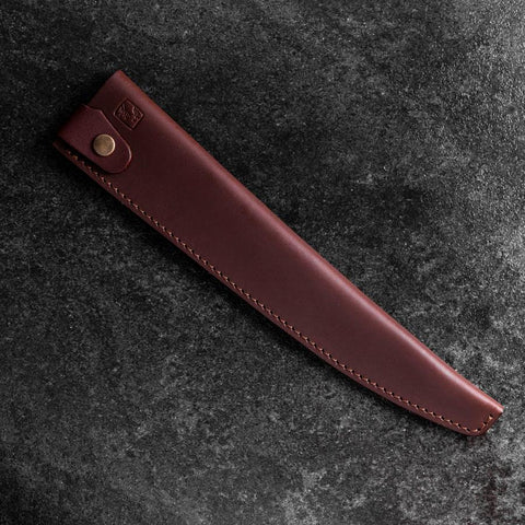 Brown Leather Sheath for Sujihiki Knife 270mm (10.6”)-[Musashi]-[Japanese-Kitchen-Knives]