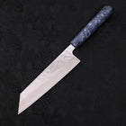 Bunka AUS-10 Nashiji Damascus Mirror Ocean Blue Handle 170mm (6.7”)-[Musashi]-[Japanese-Kitchen-Knives]