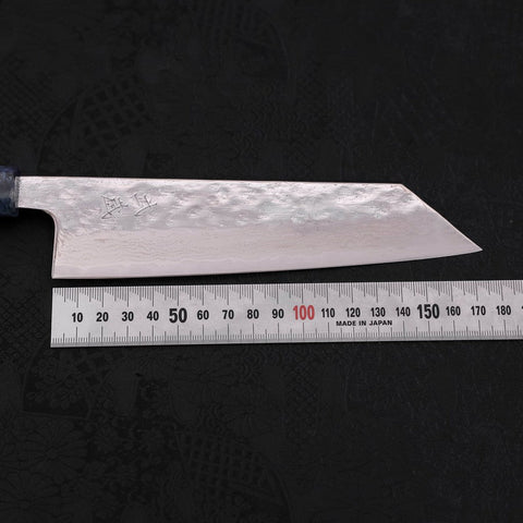 Bunka AUS-10 Nashiji Damascus Mirror Ocean Blue Handle 170mm (6.7”)-[Musashi]-[Japanese-Kitchen-Knives]