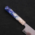 Bunka AUS-10 Nashiji Damascus Mirror Ocean White Blue Handle 170mm (6.7”)-[Musashi]-[Japanese-Kitchen-Knives]